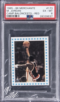 1985-86 Merchante Campeonato Baloncesto - Red #173 Michael Jordan Rookie Card – PSA EX-MT 6